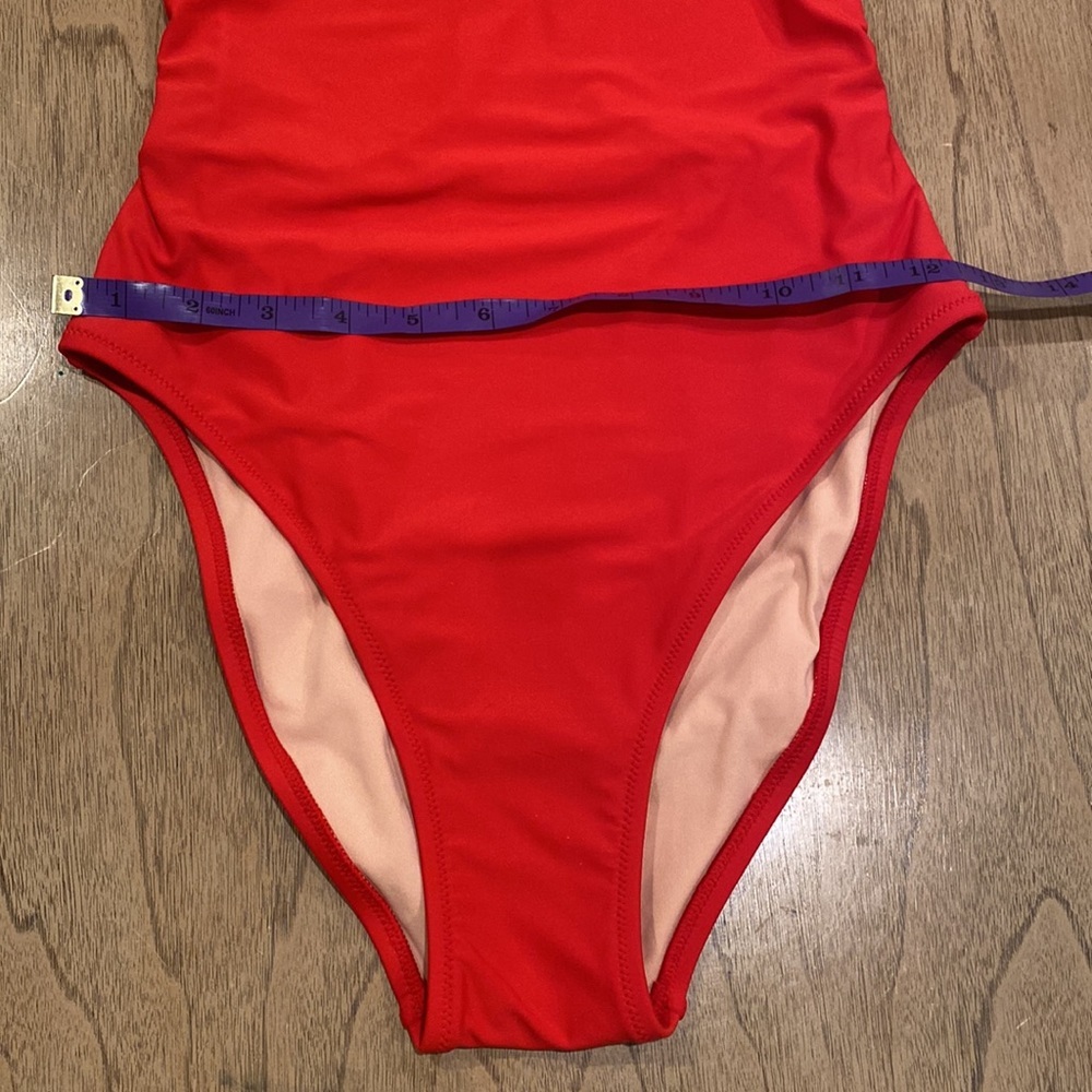 J. Crew Red Racerback One Piece Swimsuit - Picture 4 of 6